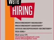 PROCUREMENT-MANAGERPROCUREMENT-ASSISTANT-OFFICE-RECEPTIONST-SECRETARY-TEA-GIRL